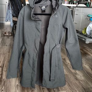 Northface fleece lined, water resistant trench coat jacket